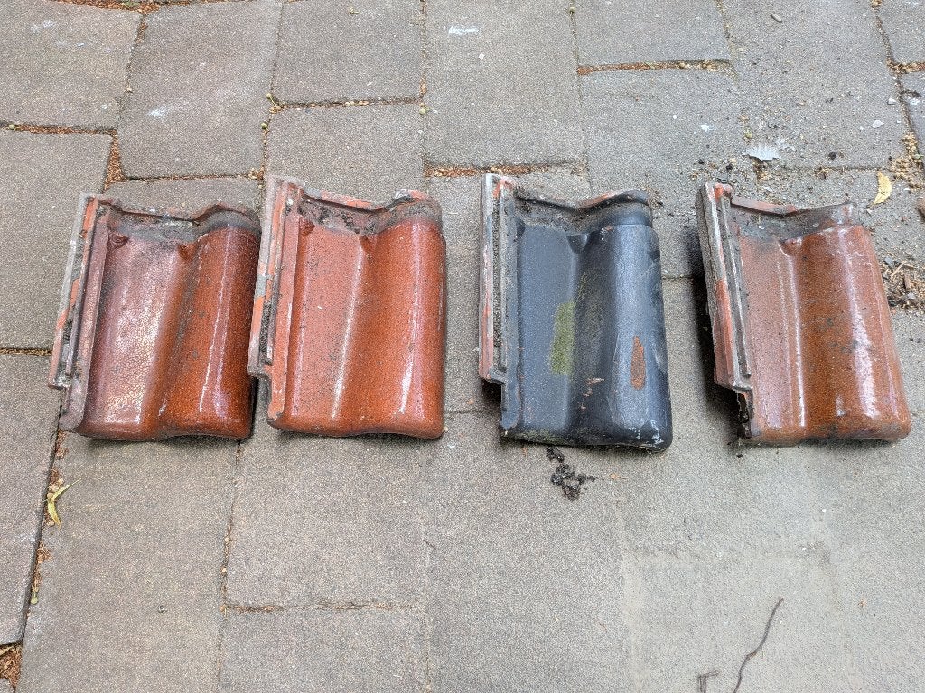 Geglazuurde romaanse dakpannen (100st), Doe-het-zelf en Verbouw, Dakpannen en Dakbedekking, Ophalen, Gebruikt, Minder dan 5 m²