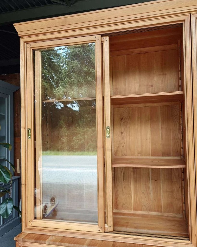 Prachtige klassieke vitrinekast | eiken buffetkast #6707, Huis en Inrichting, Gebruikt, Met deur(en), -, 200 cm of meer