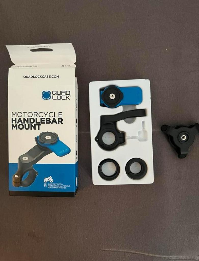 Quadlock handle bar mount + demper, Telecommunicatie, Telefoonhouders, Ophalen of Verzenden, Nieuw, Motor