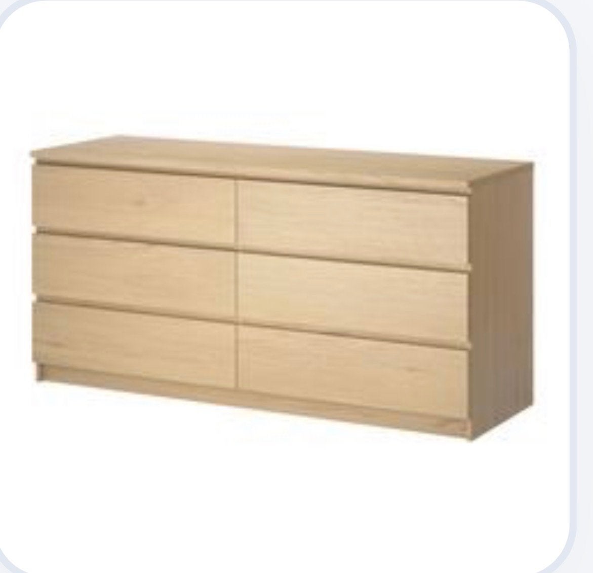 Nieuw IKEA malm ladekast met 6 laden,witgebeitst eikenfineer, Ophalen, 5 laden of meer, 150 tot 200 cm, Nieuw