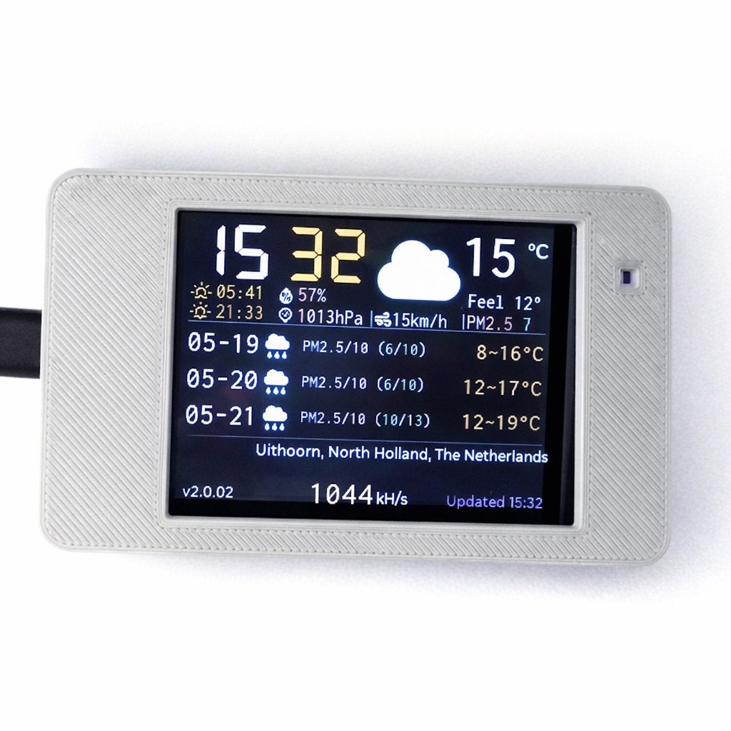 BTC Miner Smart Weerstation Bureauklok Crypto Ticker NIEUW, Ophalen of Verzenden, Nieuw, NerdMiner V2