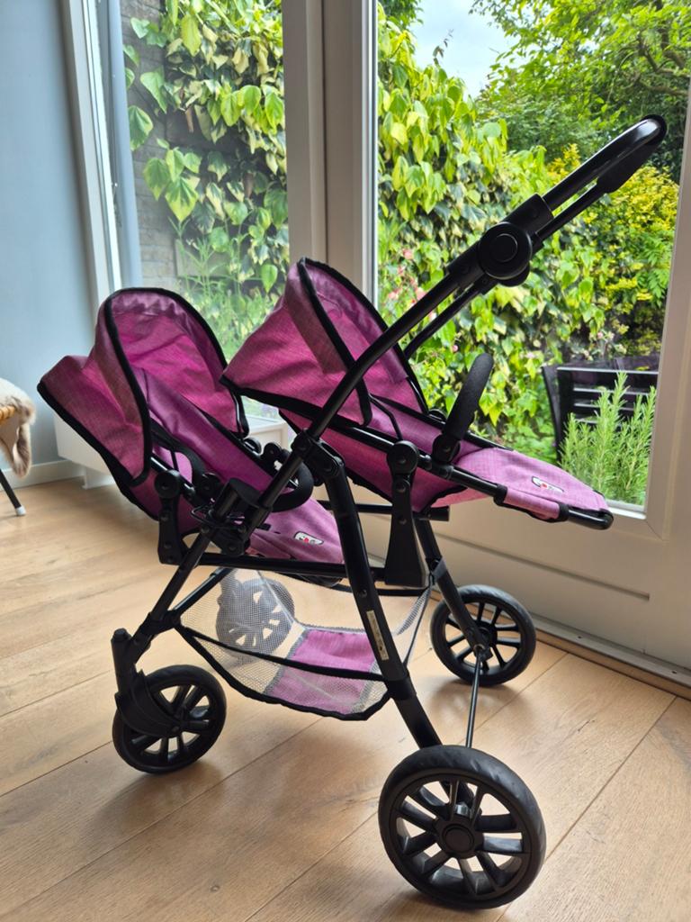 Poppenkinderwagen tweeling, Ophalen, Gebruikt, Babypop