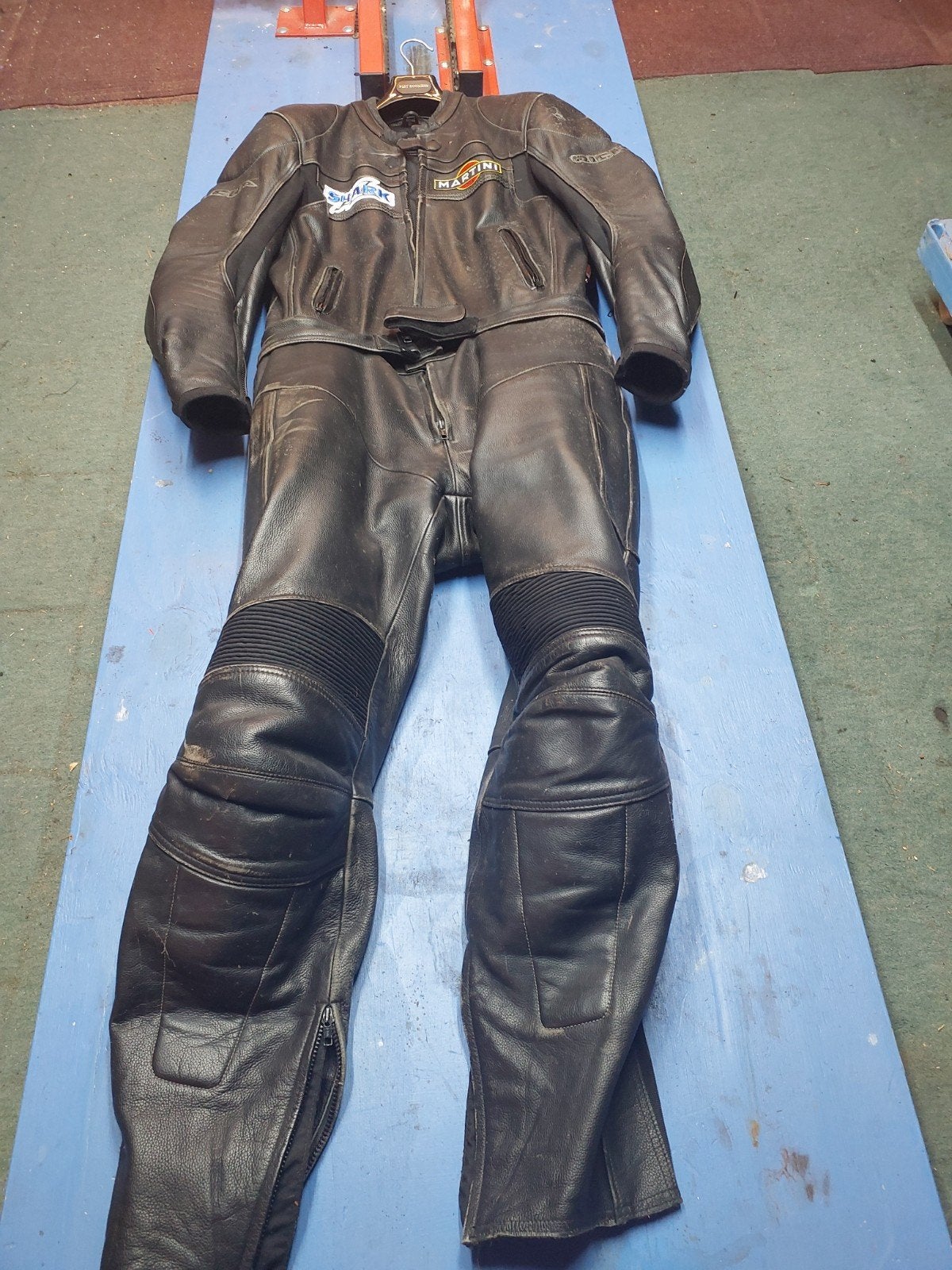 Retro - classic motorpak 56 leer zwart, Motoren, Kleding | Motorkleding, Ophalen, Tweedehands, Combipak