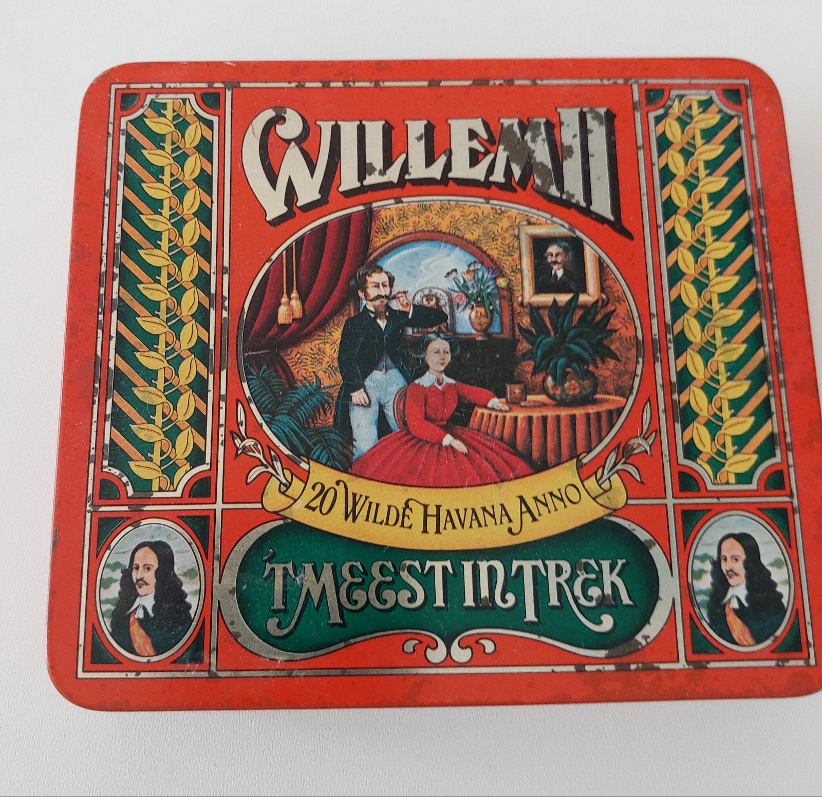Willem II sigarenblikje., Ophalen, Gebruikt, Tabaksdoos of Verpakking