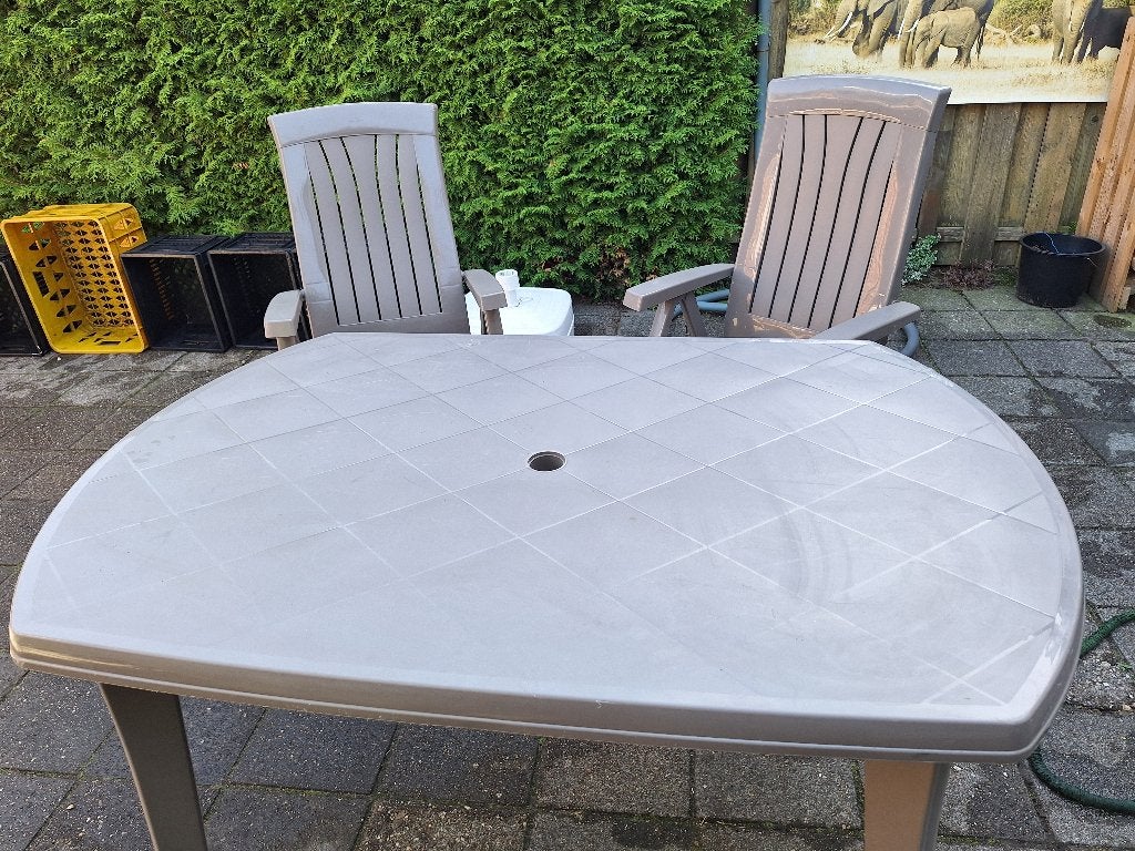 Tuinset, Kunststof, Gebruikt, Tuinset, Eettafel