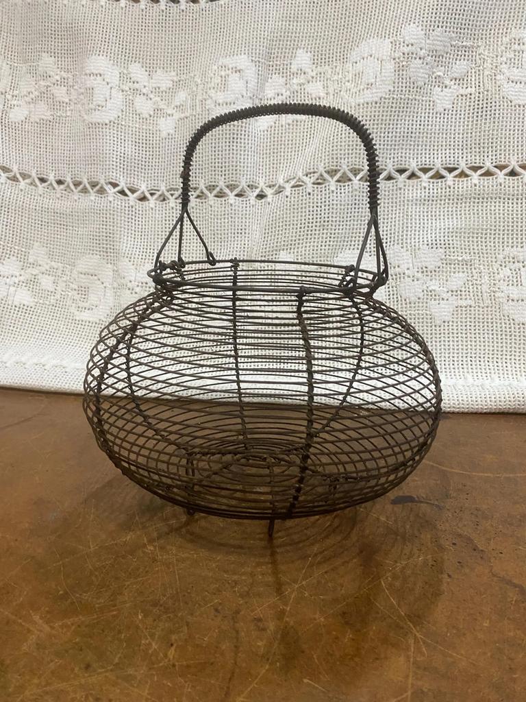Brocante Vintage Franse draad eiermand, Ophalen of Verzenden, Gebruikt