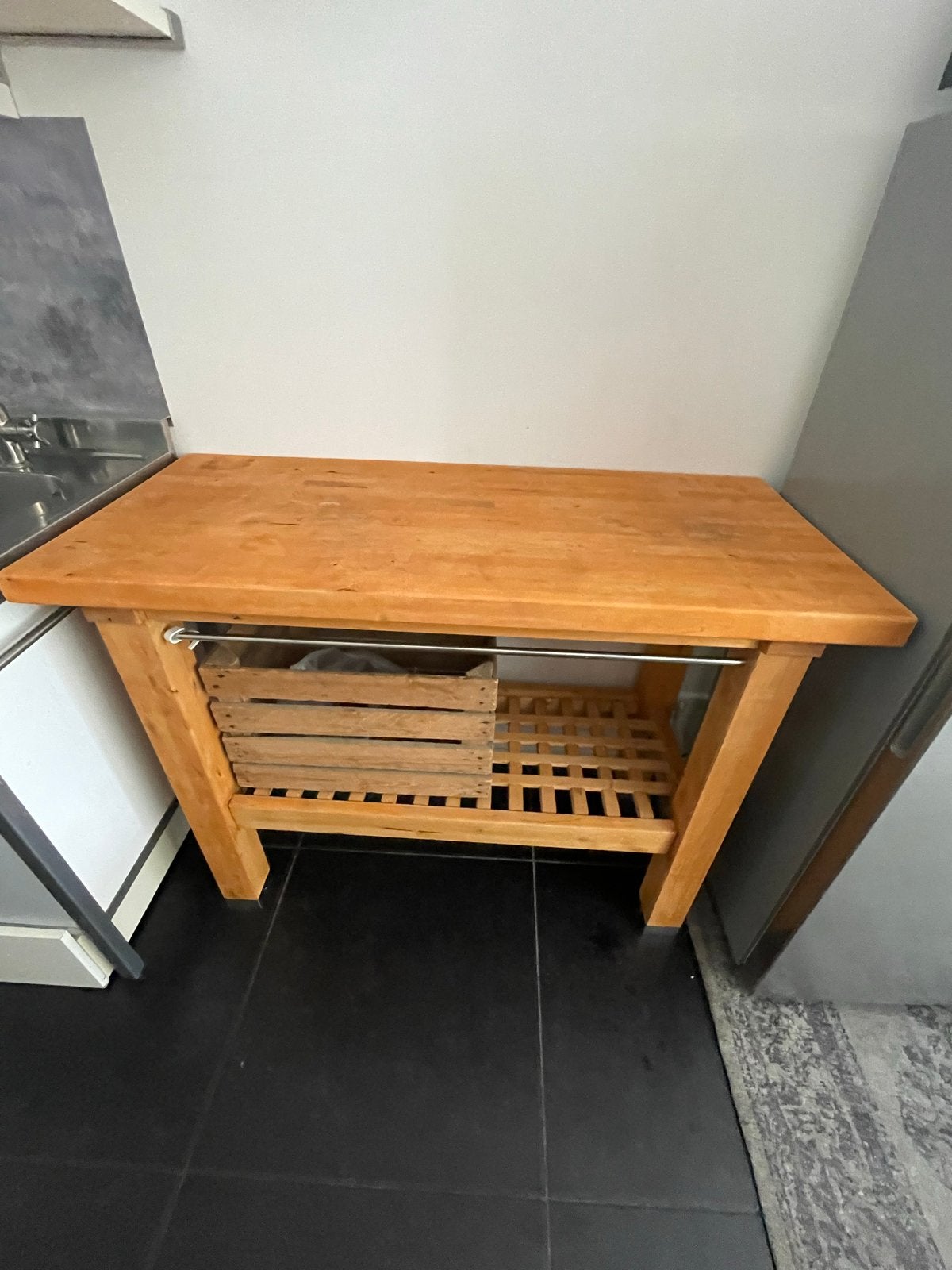 Houten Keukentrolley / hakblok - Massief Hout, Ophalen, Gebruikt, Hout, Keukentrolley