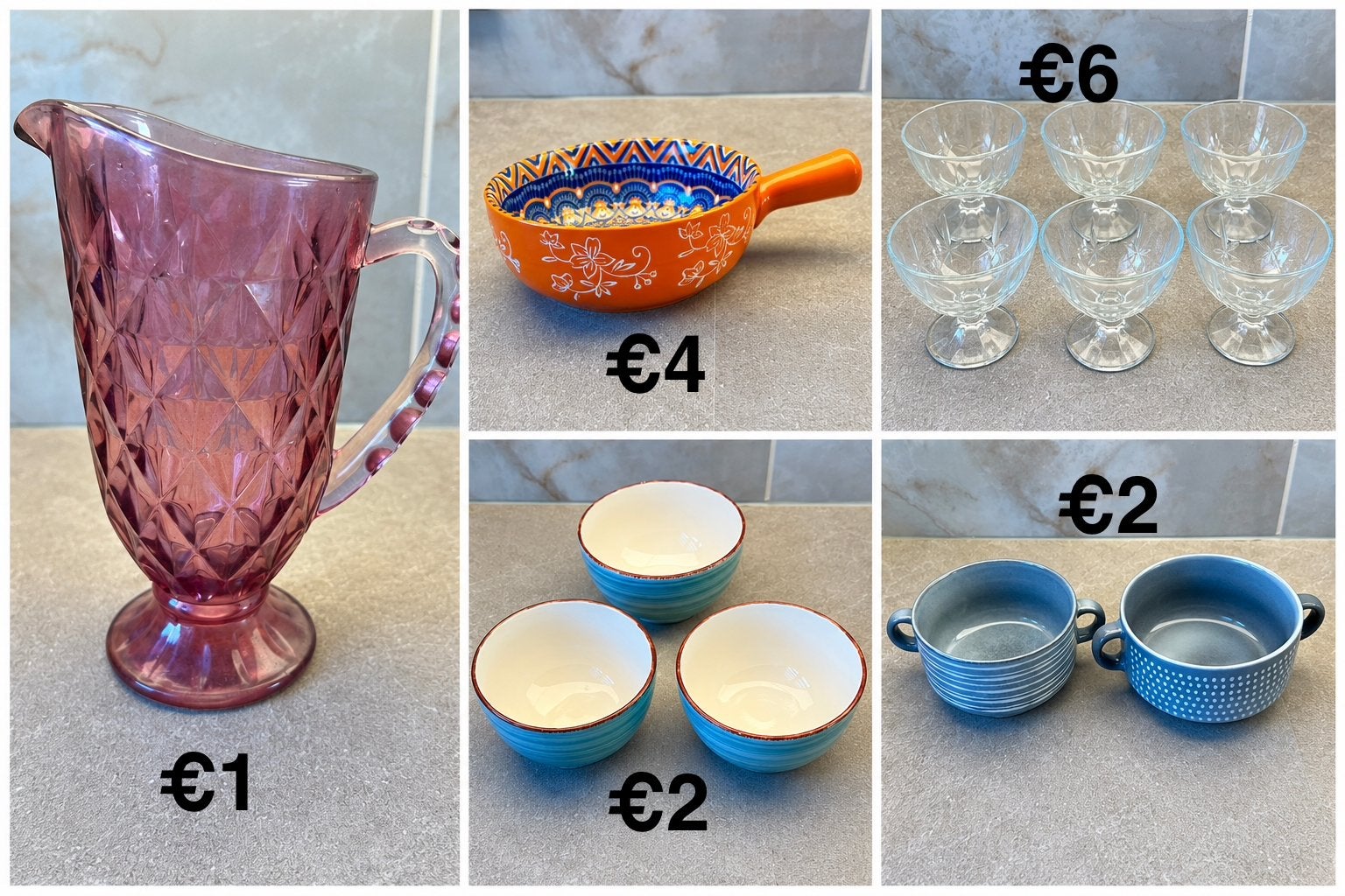 Diverse Keukenitems: Kannen, Schalen, IJscoupes - Alles voor, Ophalen of Verzenden, Roze, Glas, Overige typen