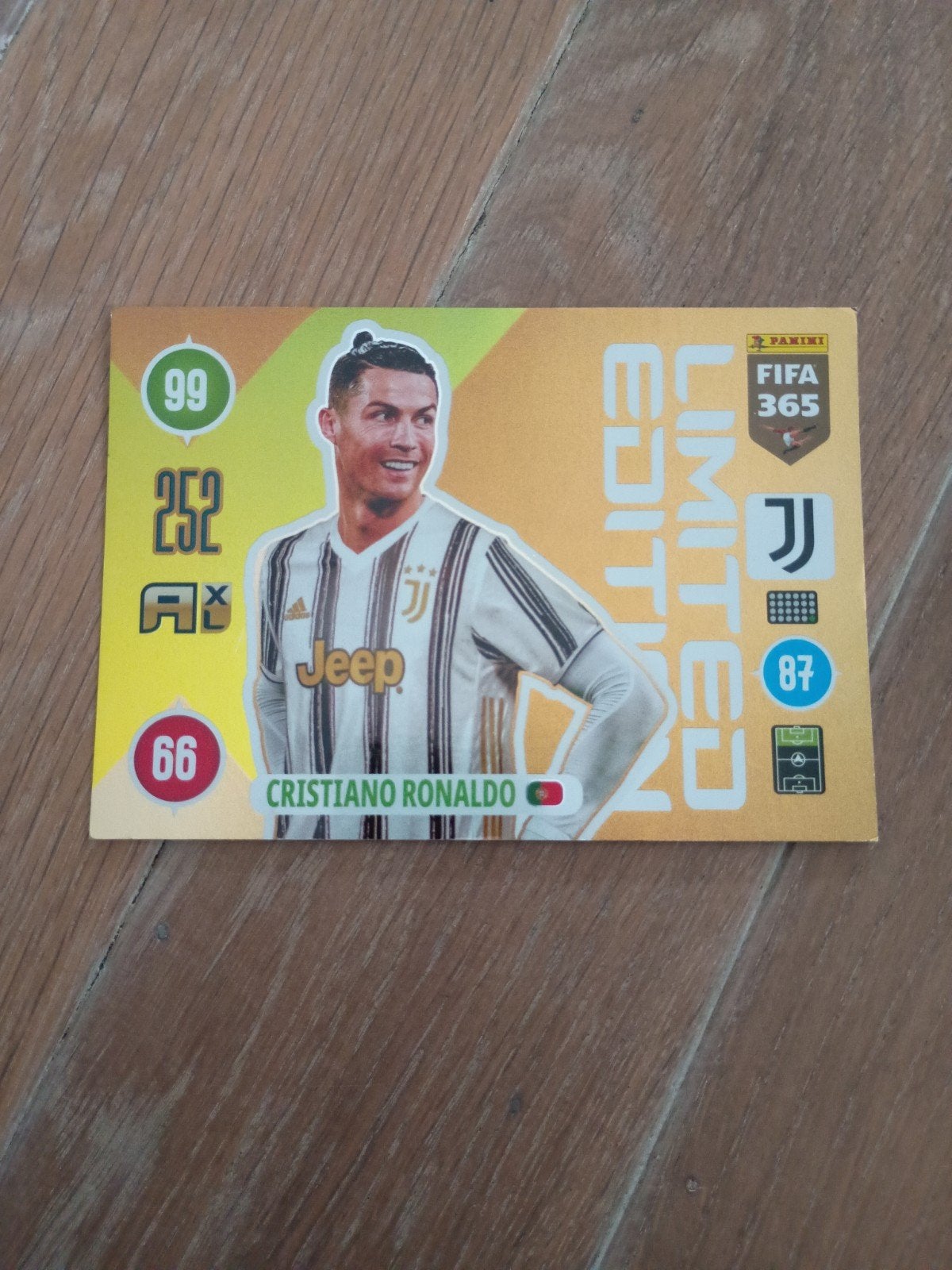 Panini FIFA 365 Limited Edition Cristiano Ronaldo kaart, Verzamelen, Sportartikelen en Voetbal, Ophalen of Verzenden, Zo goed als nieuw