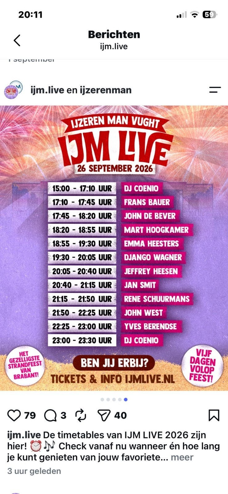 2 kaartjes Ijm festival, Twee personen
