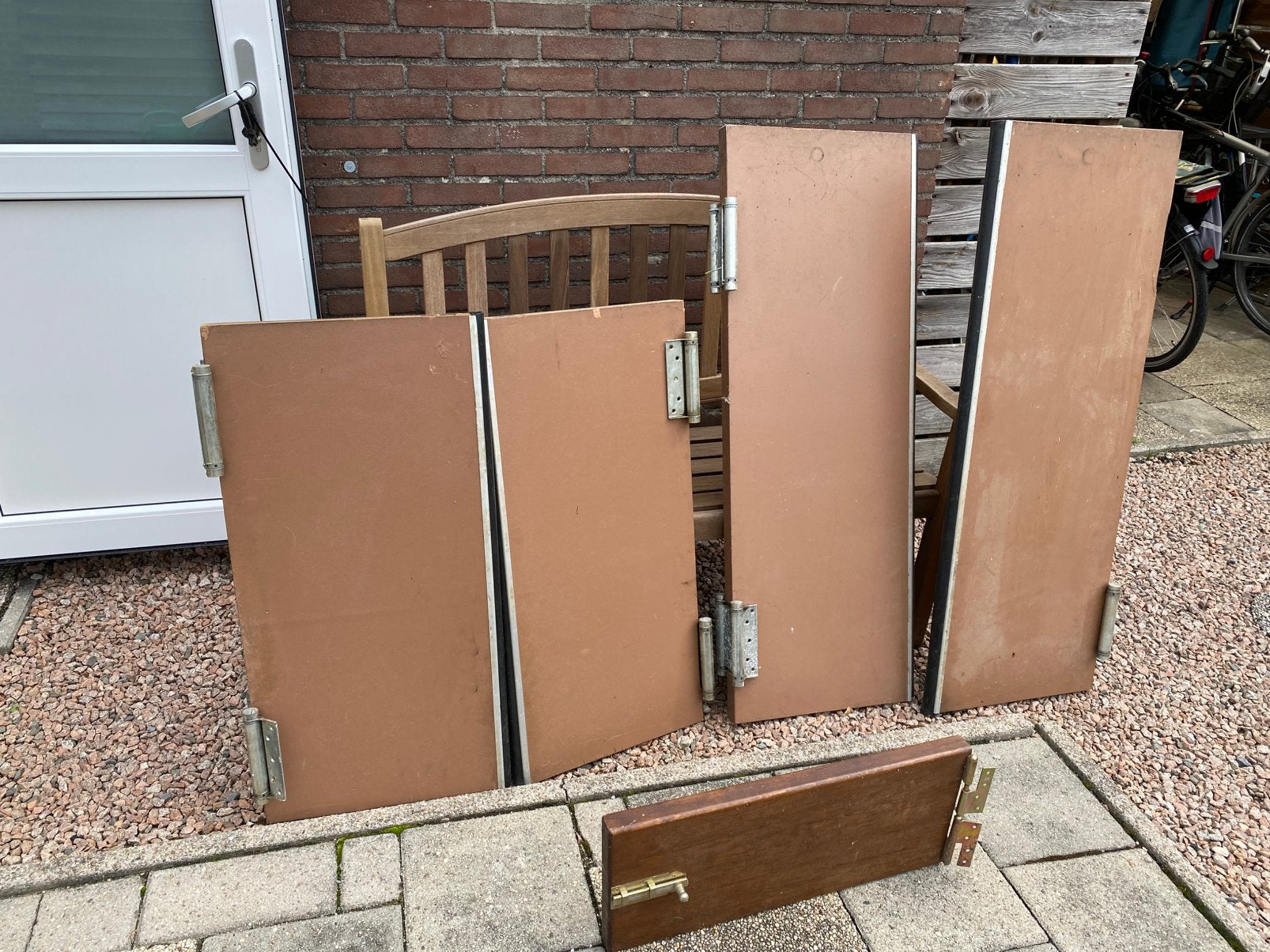 2X saloon of doorloop klapdeuren massief en compleet, Ophalen, Gebruikt, Binnendeur, Minder dan 200 cm