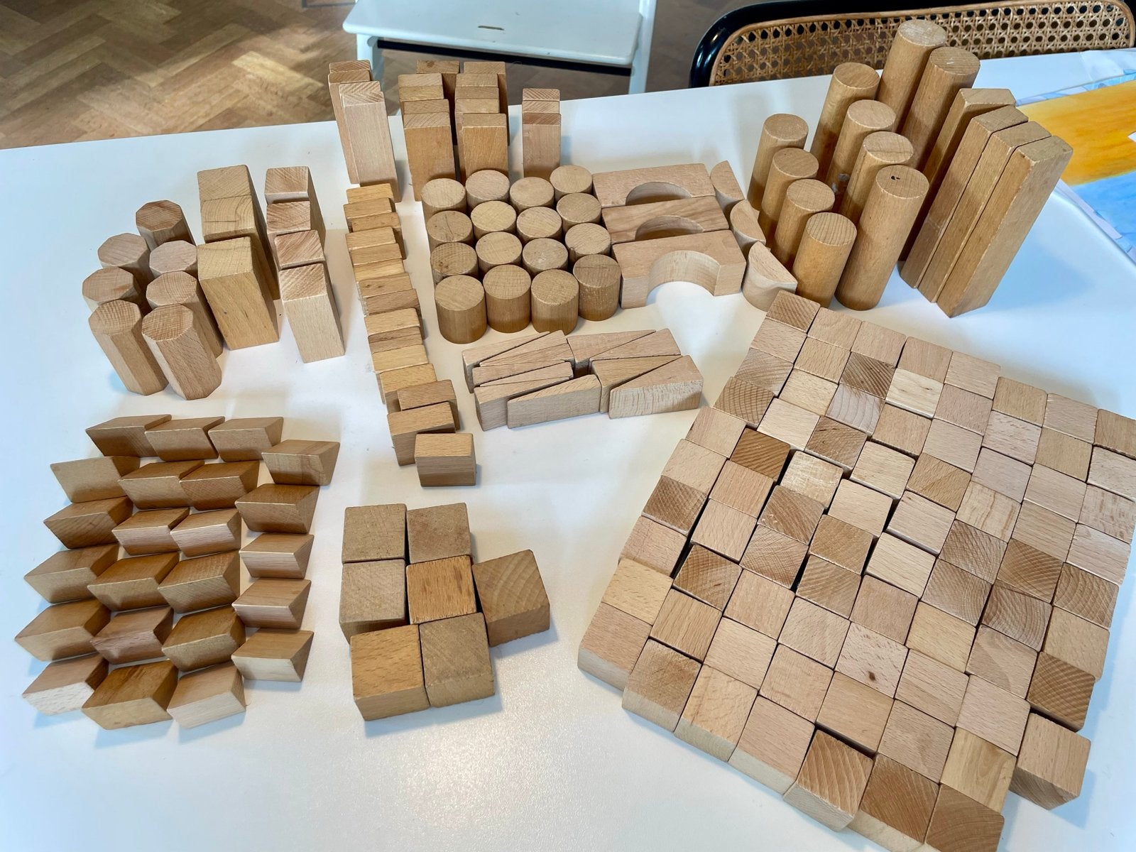 Grote set houten Montessori bouwblokken, Ophalen of Verzenden, Overige merken