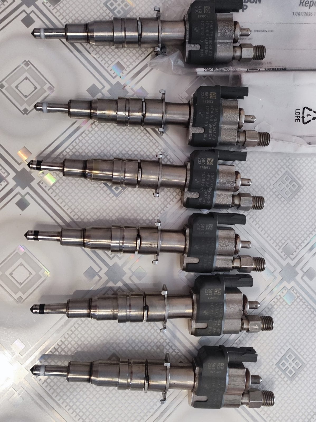 6 originele BMW N53-benzine-injectoren 13537589048, Ophalen of Verzenden, Gebruikt, BMW