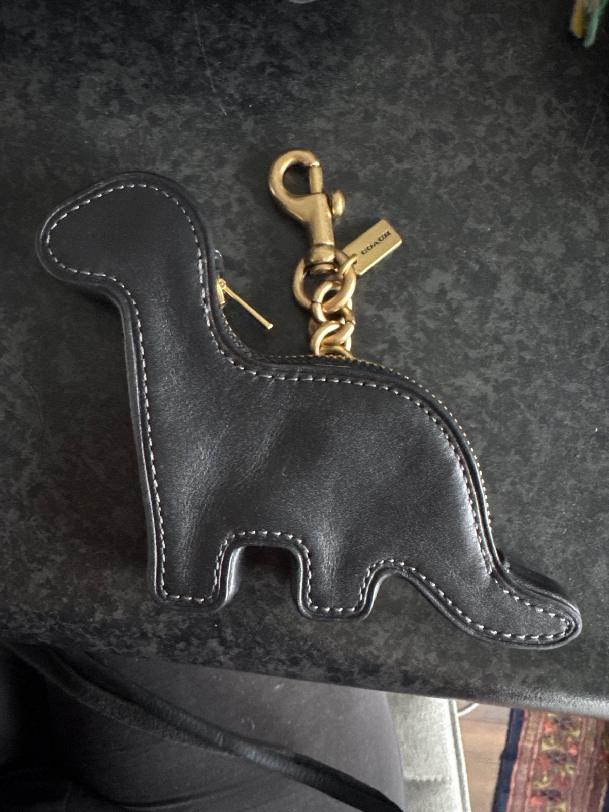 Coach dinosaurus portemonnee/coin purse, Ophalen of Verzenden, Zo goed als nieuw, Zwart, Overige typen