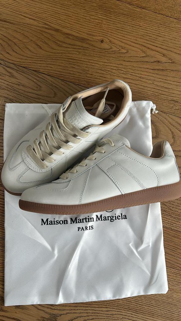Maision margiela sneacker wit leer maat 39, Ophalen, Zo goed als nieuw, Wit, Sneakers of Gympen