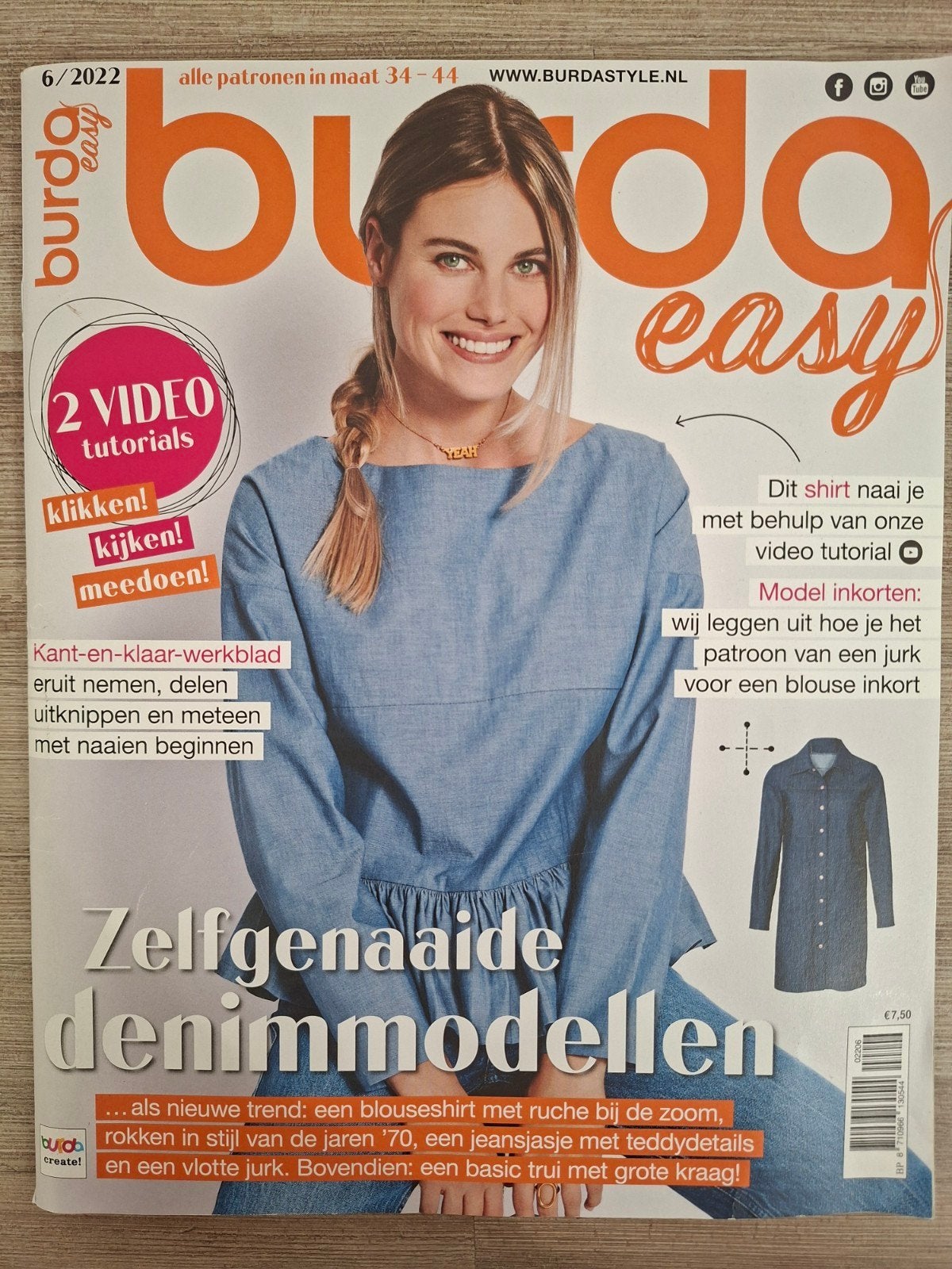 Burda Easy 6/2022: Zelfgenaaide denimmodellen, Ophalen of Verzenden, Nieuw, Overige typen