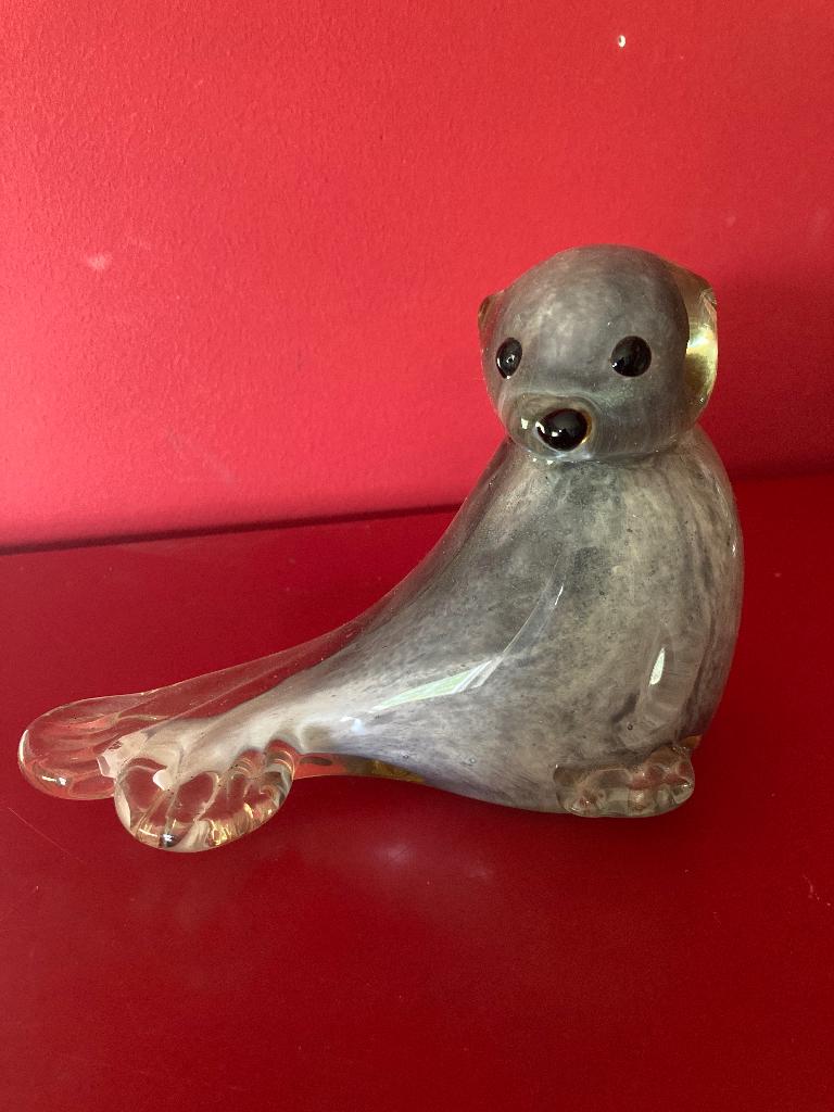 Nieuw: Zwaar handgebaren Glazen zeehond, Verzamelen, Beelden en Beeldjes, Ophalen of Verzenden, Nieuw, Dier