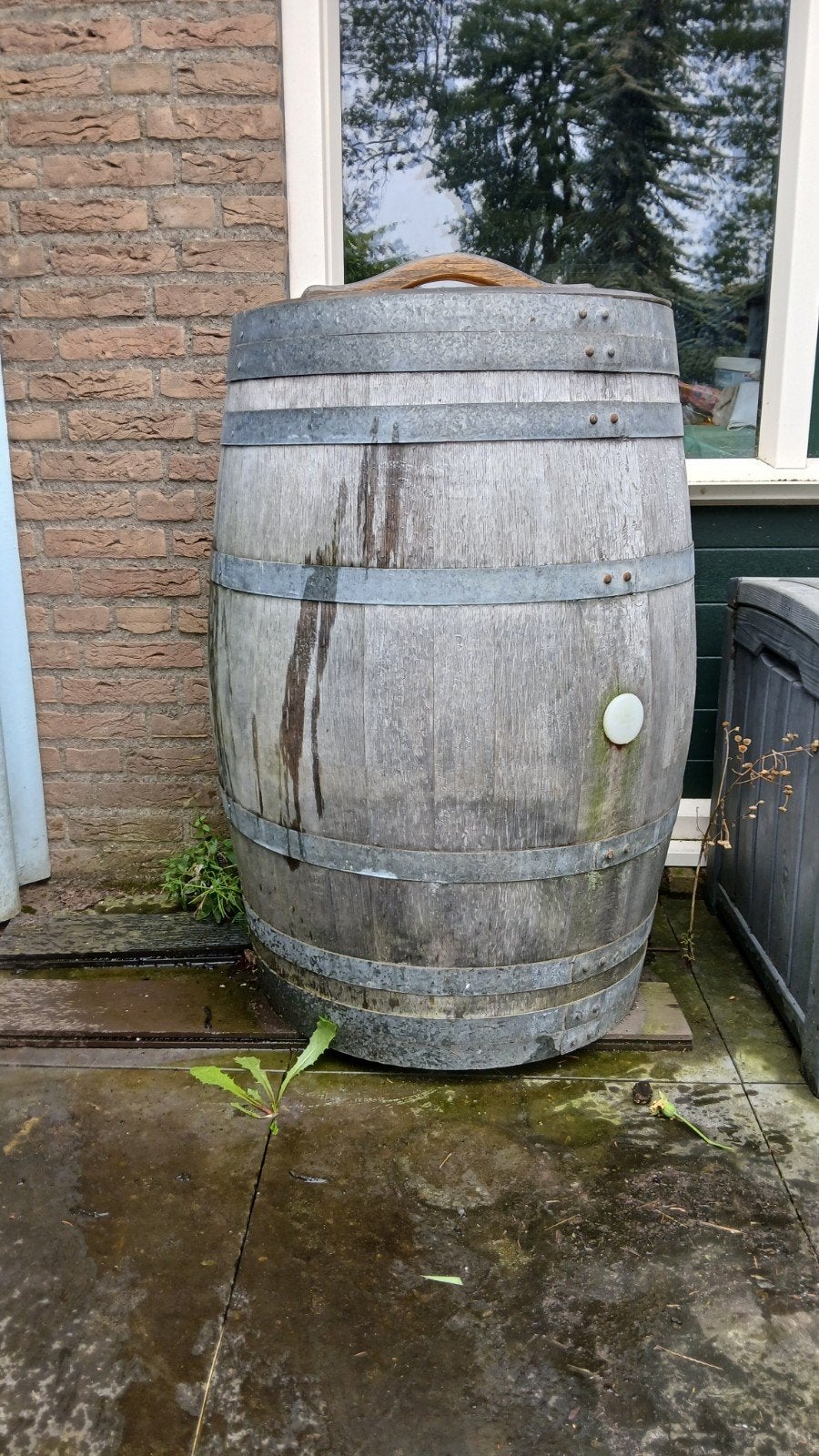 wijnvat voor ijsbaden, 150 liter of meer, Ophalen, Hout