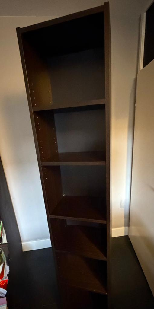 IKEA Billy Boekenkast Donkerbruin/Bruinzwart Eikenpatroon, Ophalen, Met plank(en), Minder dan 50 cm, 200 cm of meer