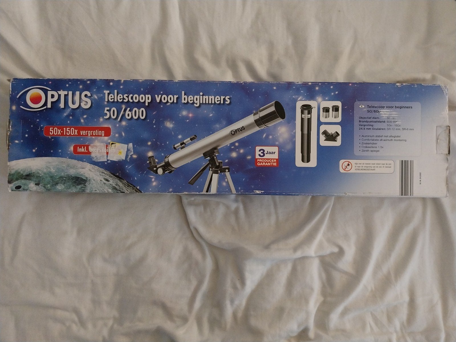 Optus Telescoop voor beginners 50/600, 50x-150x vergroting, Audio, Tv en Foto, Ophalen, Gebruikt, Lenzentelescoop (refractor)