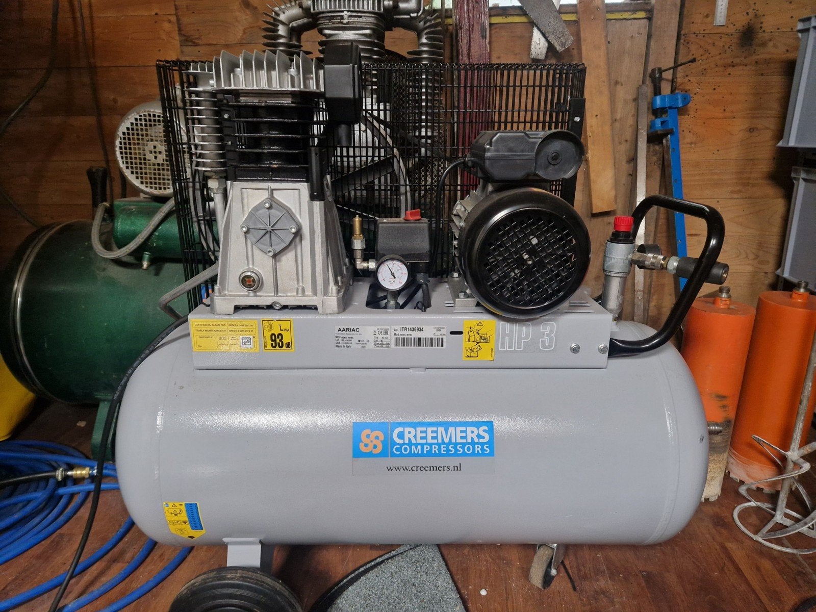 creemers compressor 10 bar, Ophalen, Zo goed als nieuw, 200 tot 400 liter/min, Mobiel