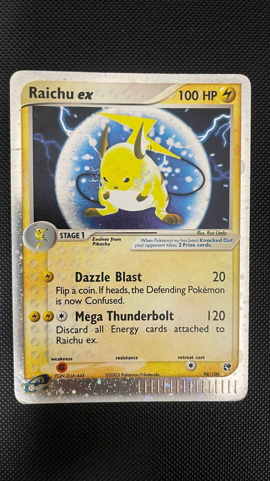 Raichu ex Pokémon kaart 98/100, Verzenden, Gebruikt, Losse kaart
