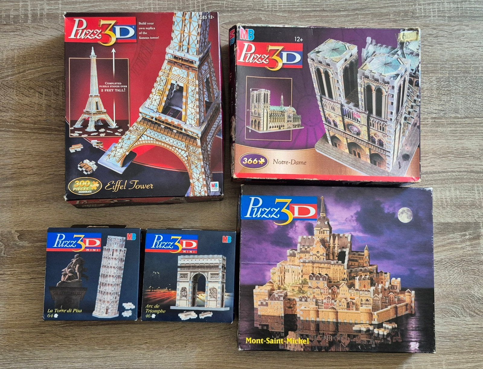 Puzz 3D Collectie Eiffeltoren, Notre-Dame, Mont-Saint-Miche, Hobby en Vrije tijd, Denksport en Puzzels, Ophalen of Verzenden, Minder dan 500 stukjes