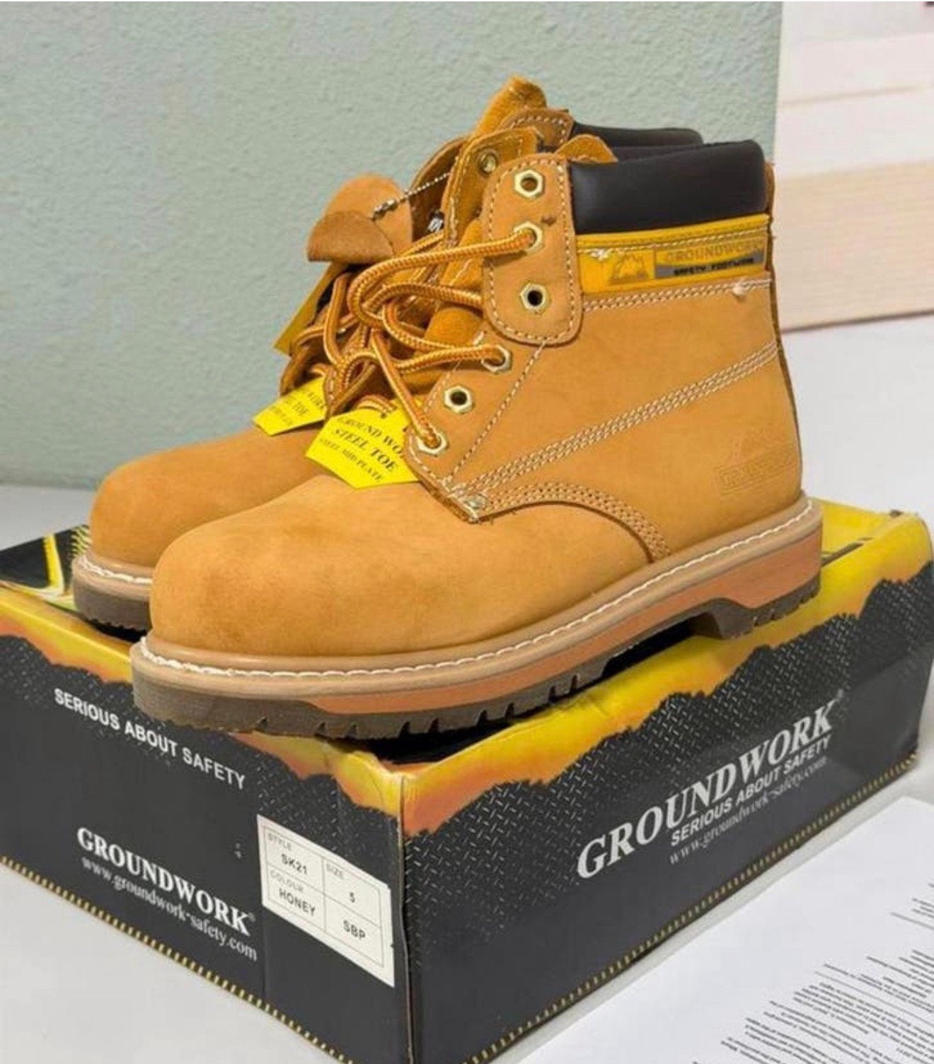 Groundwork SK21 honey veiligheidsschoenen stalen neus 39 NEW, Nieuw, Ophalen of Verzenden, H, H