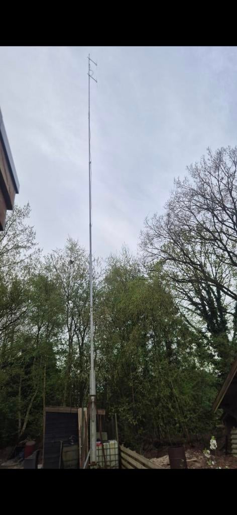 4 x 6 kokermast met 8 meter topbuis bok en lier, Ophalen, Gebruikt, Mast