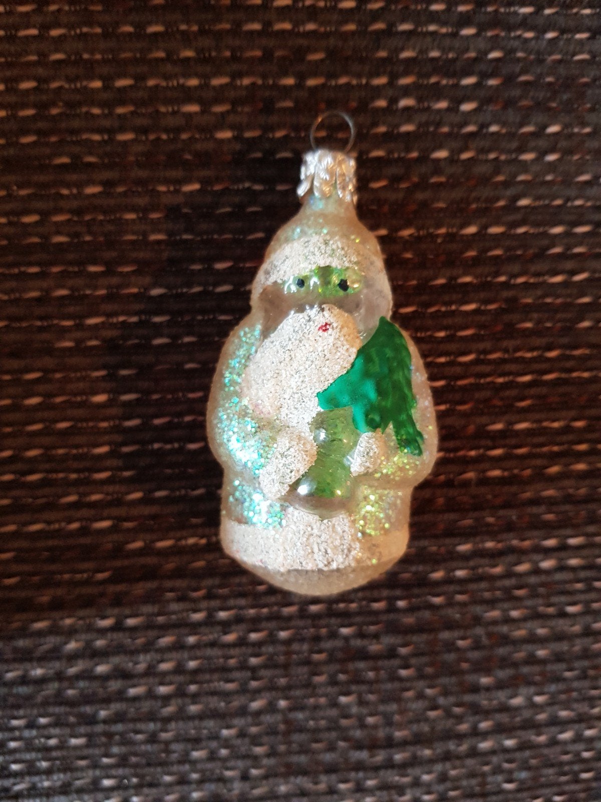 vintage kerstbal kerstman glitter jaren 60, Ophalen of Verzenden, Zo goed als nieuw