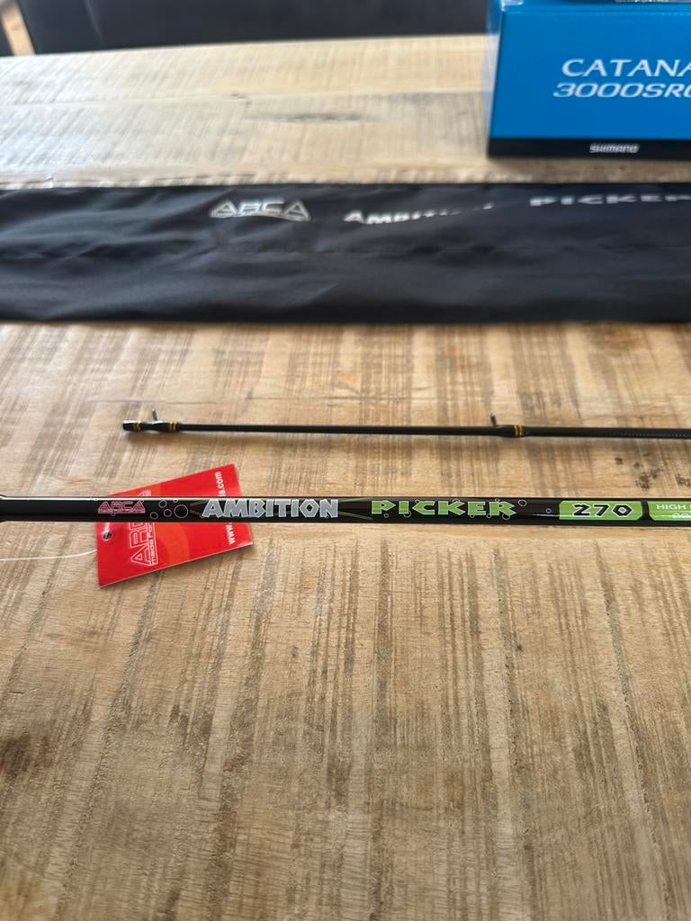 Nieuwe Arca winkle picker + Shimano molen, 2.70m & 25 gr, Ophalen of Verzenden, Nieuw, Complete set