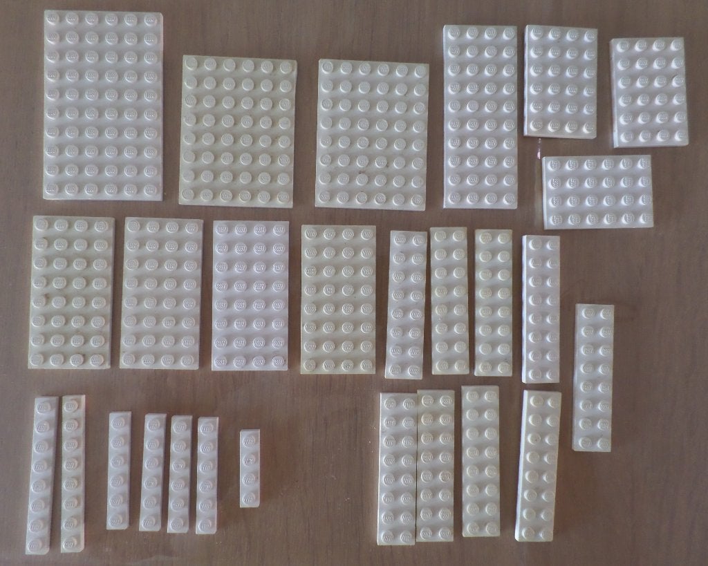 Lego plates wit platte stenen, Ophalen of Verzenden, Gebruikt, Losse stenen, Lego