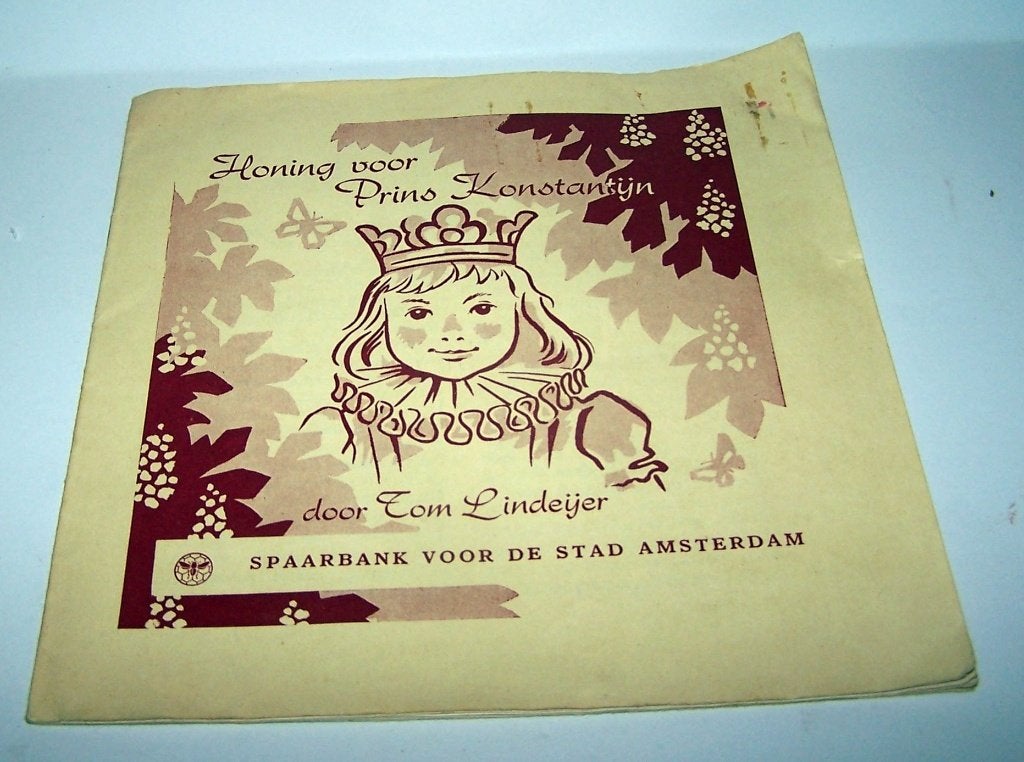 Vintage plaatjesalbum, Honing voor Prins Konstantijn., Ophalen of Verzenden, Spaarbank voor de stad Amsterdam 1959.
