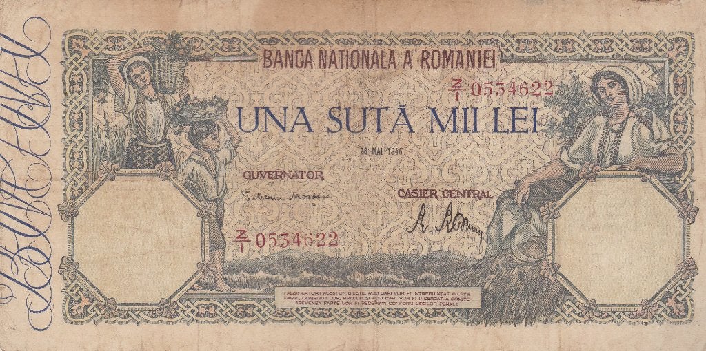 ROEMENIE 1946 100.000 LEI, Ophalen of Verzenden, Euro's