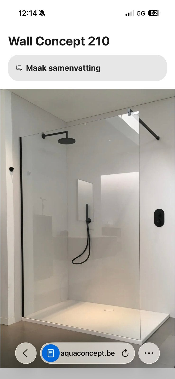 Inloop douchewand Aqua Concept 210, Ophalen, Zo goed als nieuw, Douche