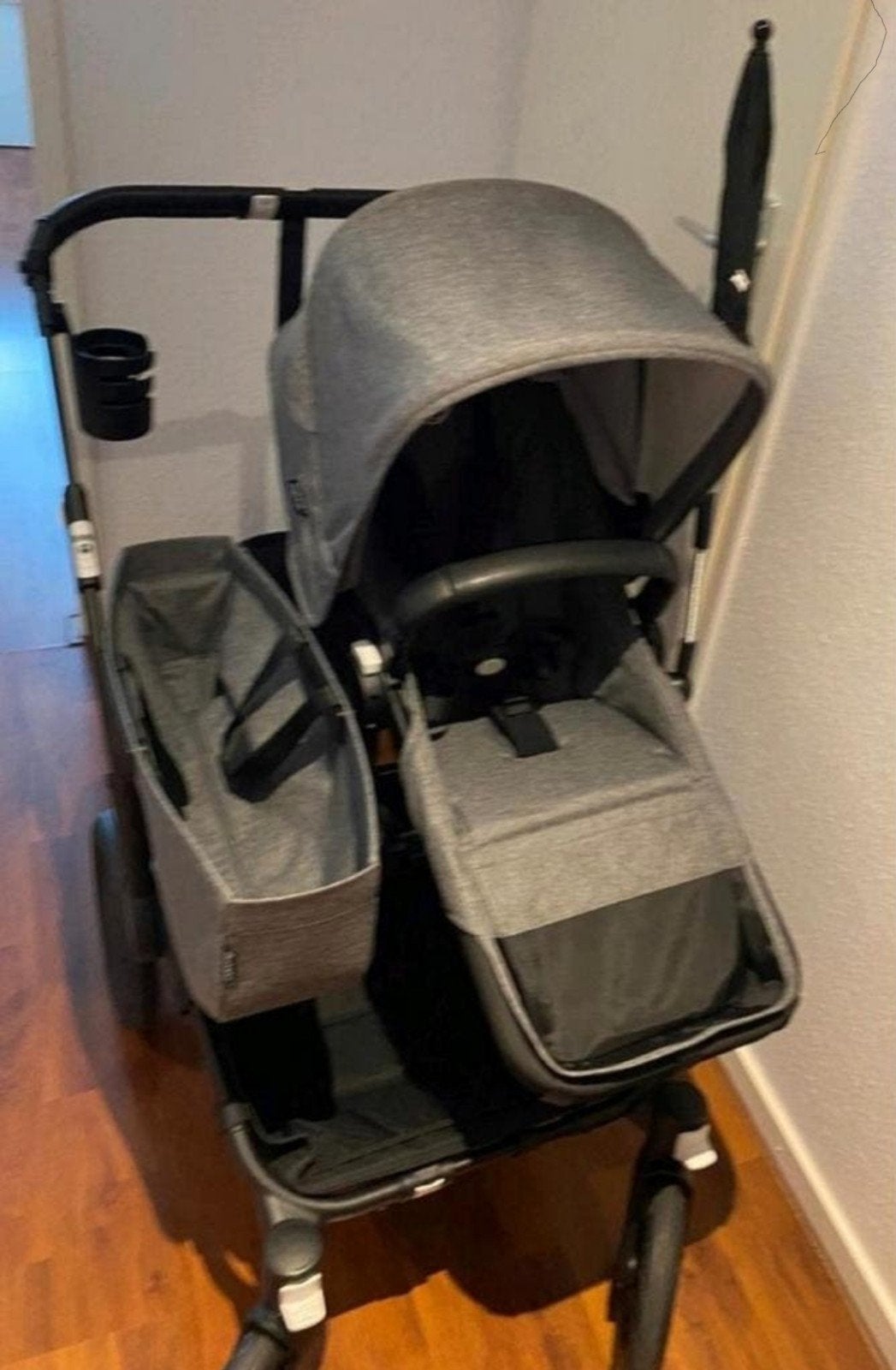 Bugaboo Donkey 5 Duo kinderwagen - antraciet, Ophalen, Verstelbare duwstang, Bugaboo, Zo goed als nieuw