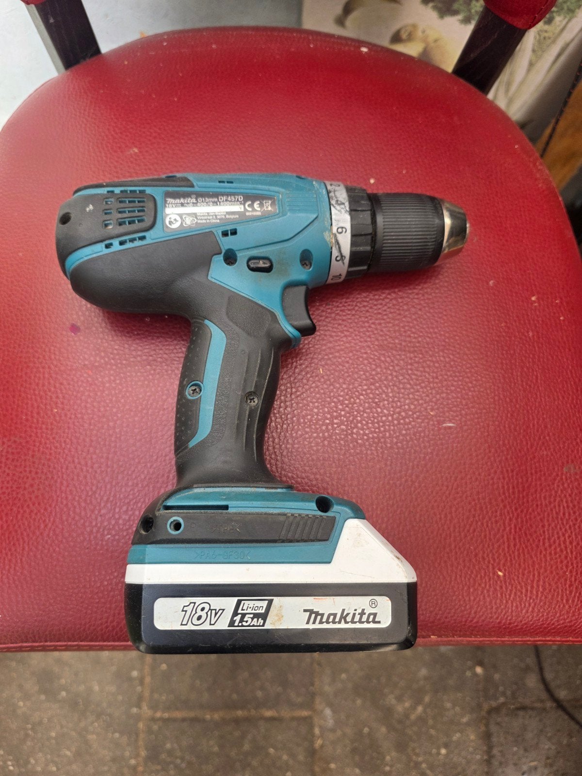 Makita DF457D 18V Boor-/Schroefmach met 1 accu (restpartij, Doe-het-zelf en Verbouw, Ophalen of Verzenden, Gebruikt, Boor- en Schroefmachine
