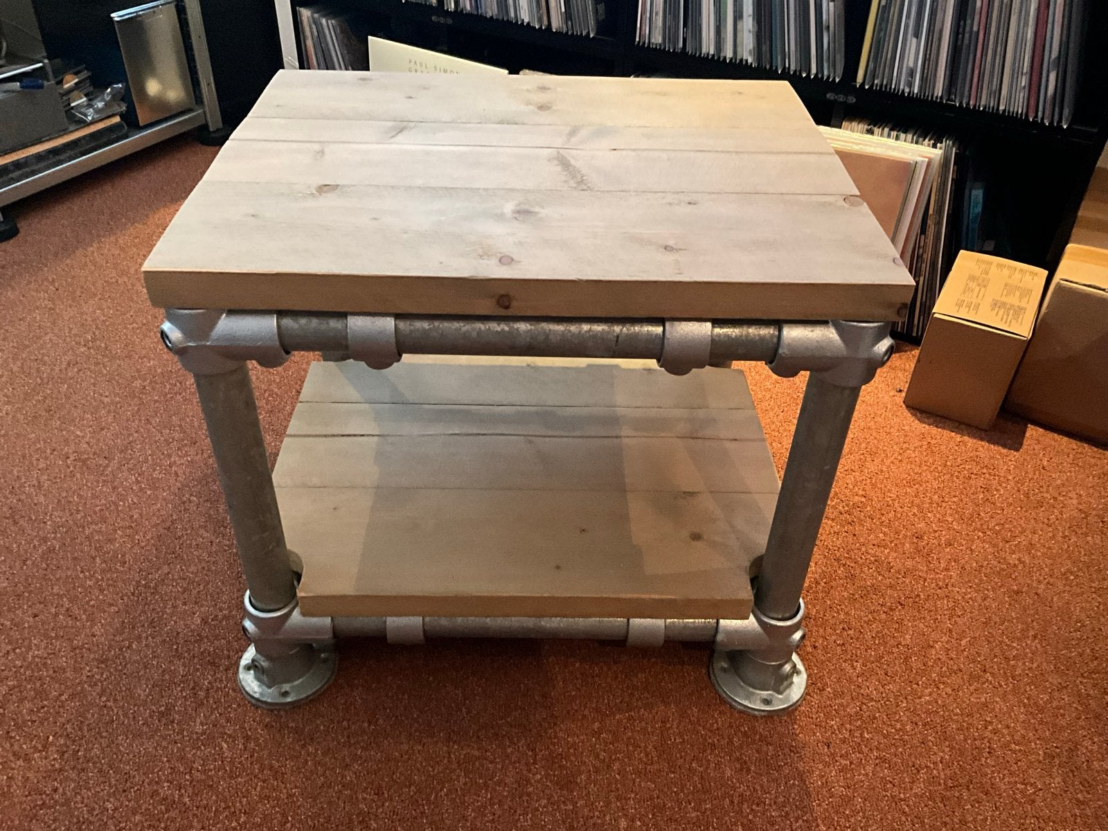 Steigerhouten audiomeubel / salontafel met metalen frame, 50 – 75, Minder dan 50 cm, 50 tot 100 cm, Zo goed als nieuw