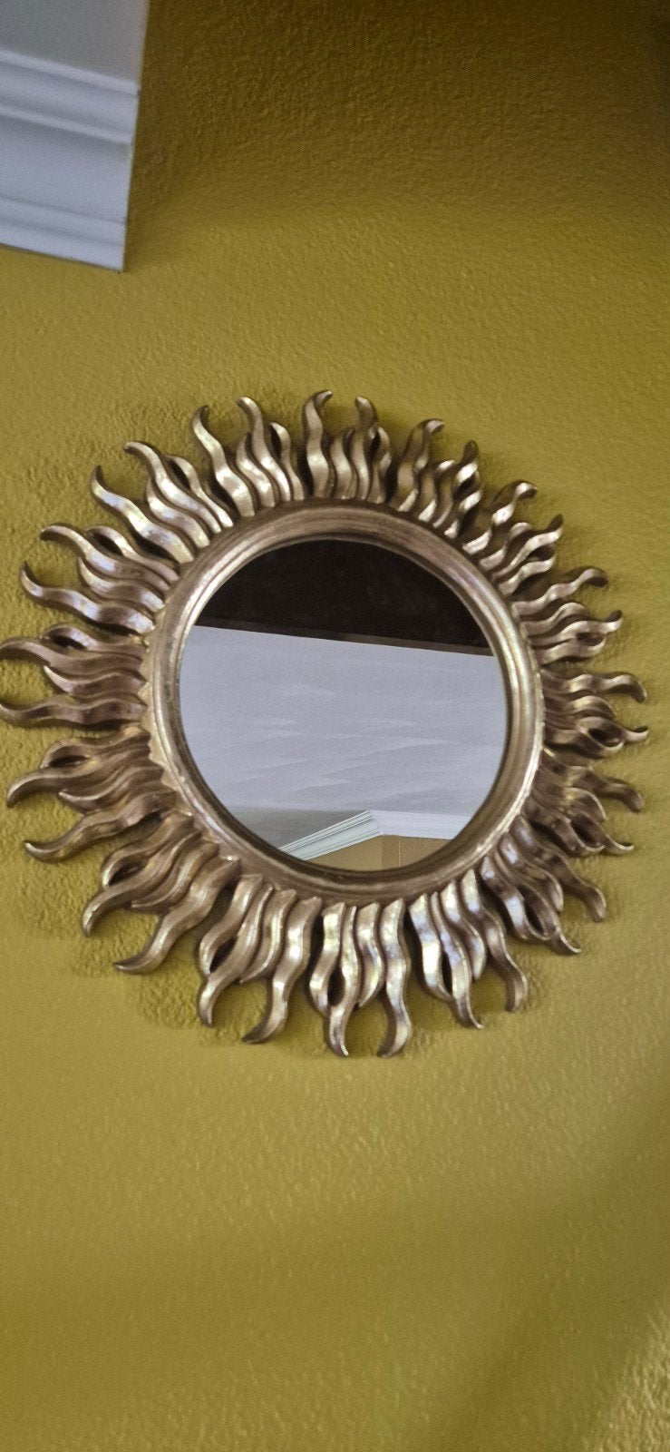 Vintage Zonnespiegel Sunburst Design - 45 cm Diameter, Ophalen of Verzenden, Rond, Minder dan 50 cm, Minder dan 100 cm