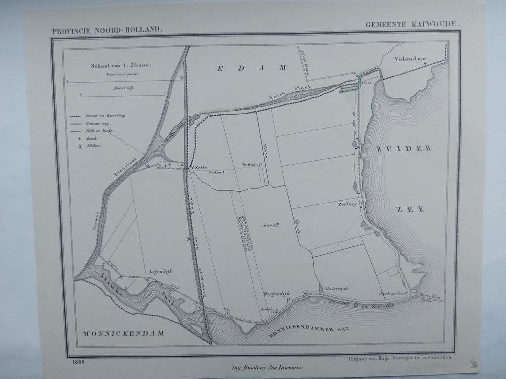 19 / Katwoude Litho uit 1865 van J. Kuyper, Ophalen of Verzenden