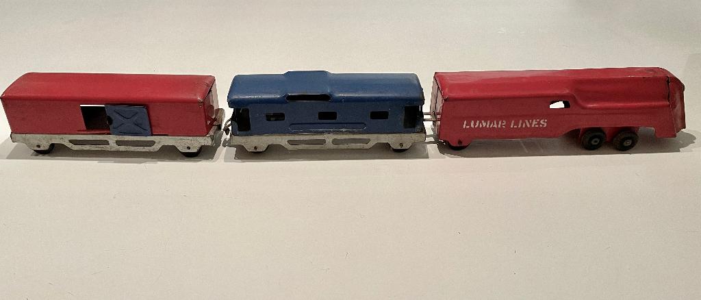 VINTAGE MARX LUMAR LINES PRESSED STEEL trein / locomotief, Antiek en Kunst, Ophalen of Verzenden