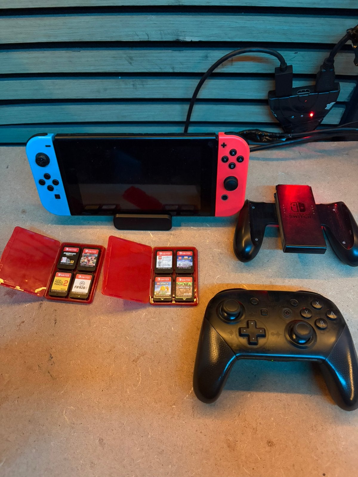 Nintendo switch met extra controller en games, Ophalen of Verzenden, Zo goed als nieuw, Met 1 controller, Switch Original