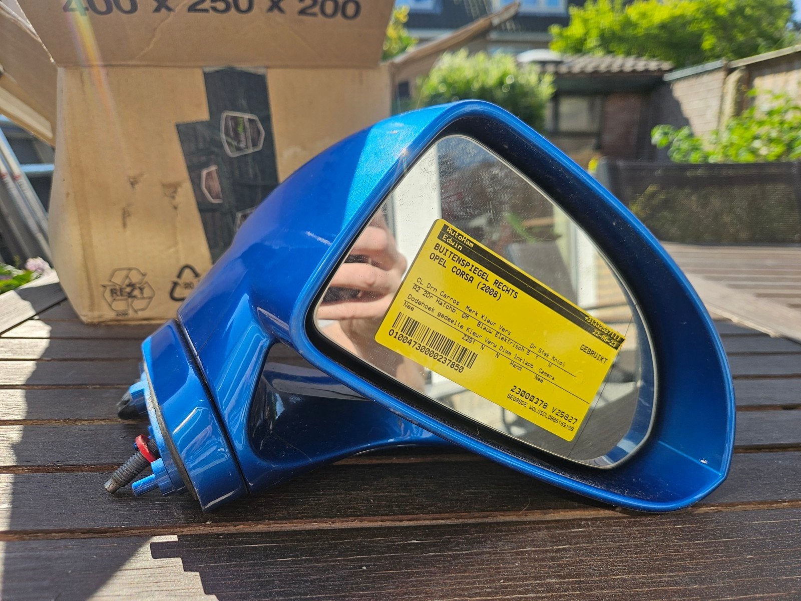 Opel Corsa D OPC Buitenspiegel Rechts Blauw, Ophalen of Verzenden, Gebruikt, Opel