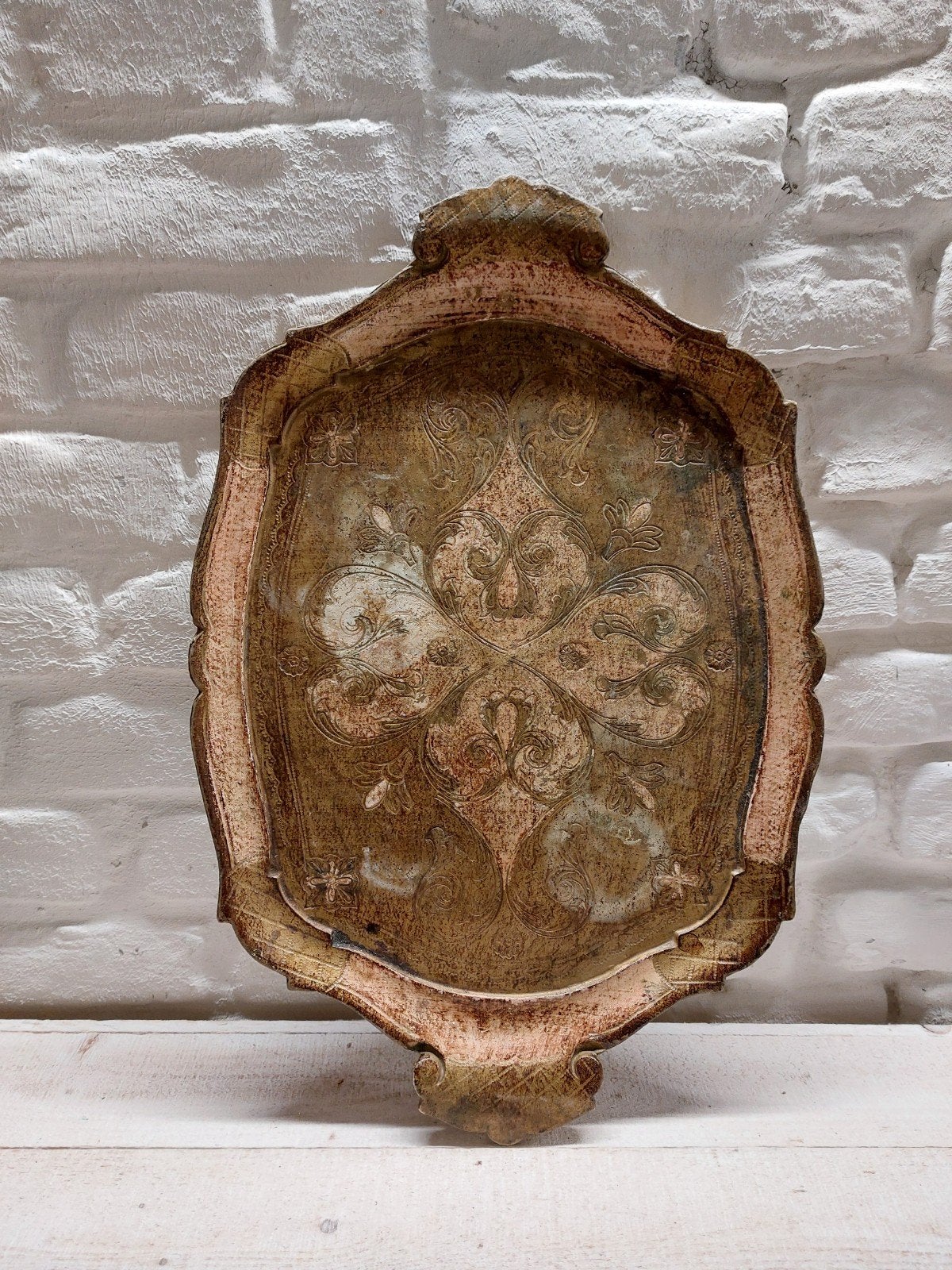 Antiek Italiaans Dienblad - Barok Stijl, Gebruikt, Verzenden, Decoratieve rand, Dienblad