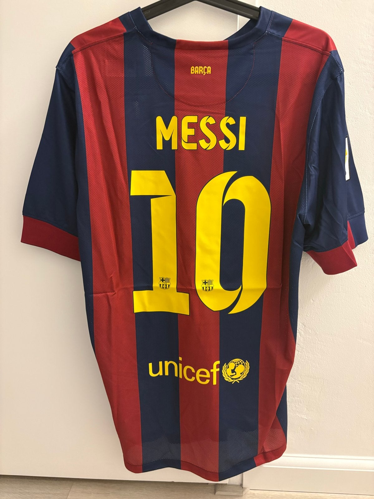 Retro Messi Barcelona xl nike unicef Neymar Suarez Barca, Ophalen of Verzenden, Nieuw, Maat 56/58 (XL), Voetbal