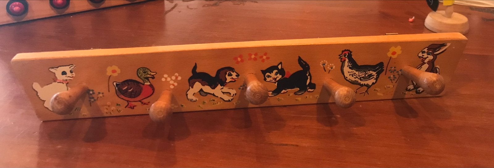 Retro houten kinderkapstok simplex, Gebruikt, Overige merken, Ophalen of Verzenden, Kapstokje