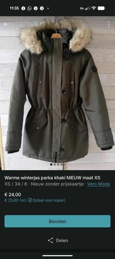 Winterjas parka khaki nieuw, Ophalen of Verzenden, Nieuw, Groen
