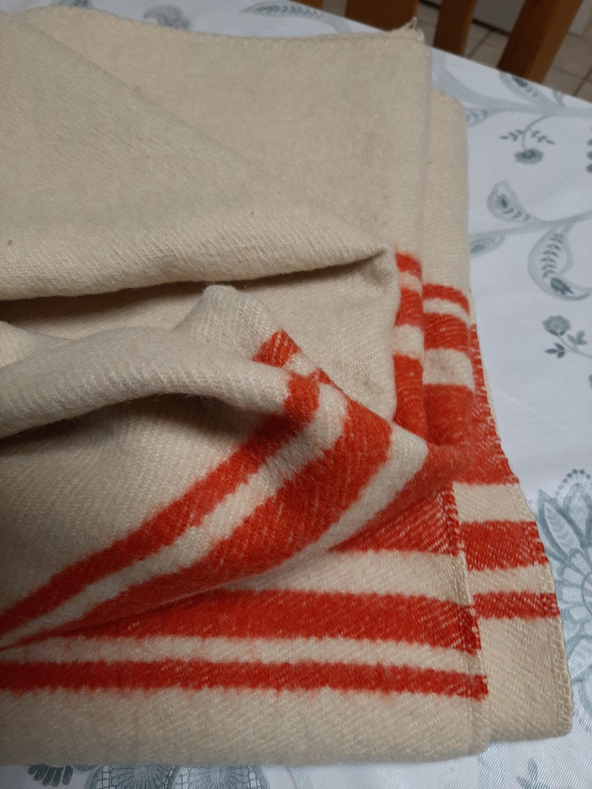 nette Aabé wollen ex marine deken  VINTAGE, Gebruikt, 210 cm, Beige, 150 cm