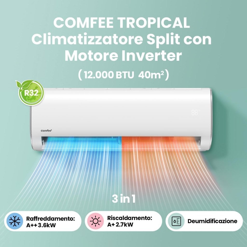 COMFEE' Airconditioning Monosplit 12000BTU ALLEEN binnenunit, Witgoed en Apparatuur, Airco's, Ophalen, Wandairco, Minder dan 60 m³