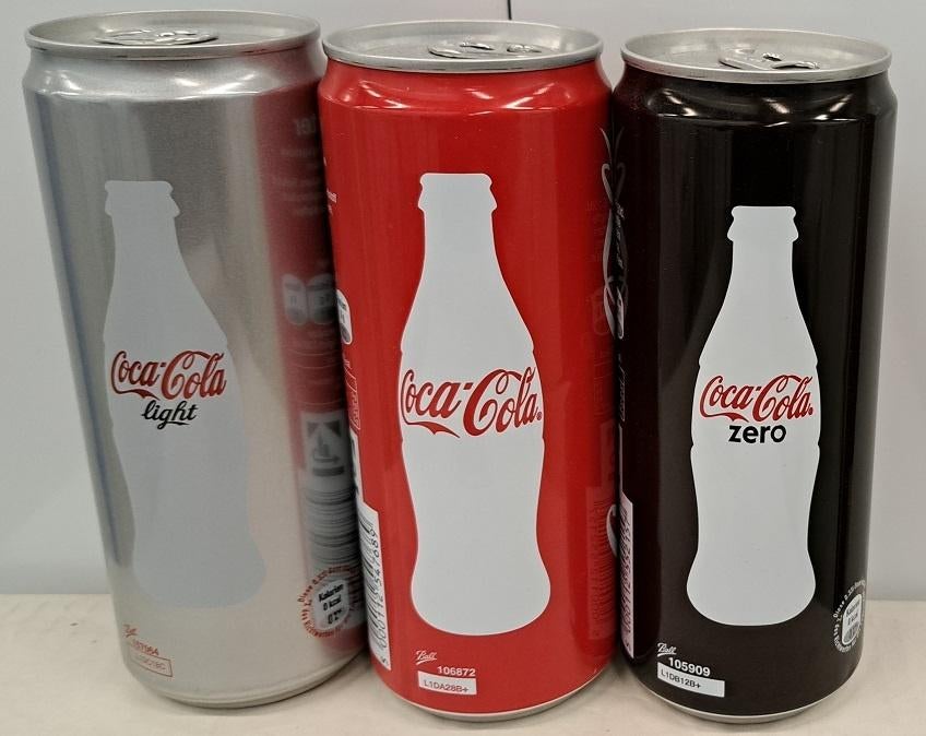 Coca-Cola Blikkenset Duitsland 3 st. Light, Coca-Cola, Zero, Verzamelen, Ophalen of Verzenden, Gebruikt, Verpakking